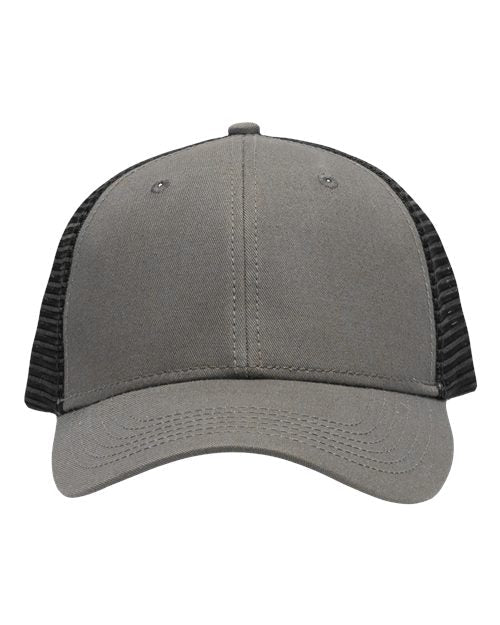 Sportsman Traditional Lo - Pro Mesh Back Trucker Fit Cap - Sportsman SP1450 Chino Grey/ Black Adjustable Hats