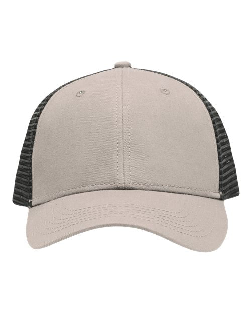 Sportsman Traditional Lo - Pro Mesh Back Trucker Fit Cap - Sportsman SP1450 Chino Khaki/ Black Adjustable Hats