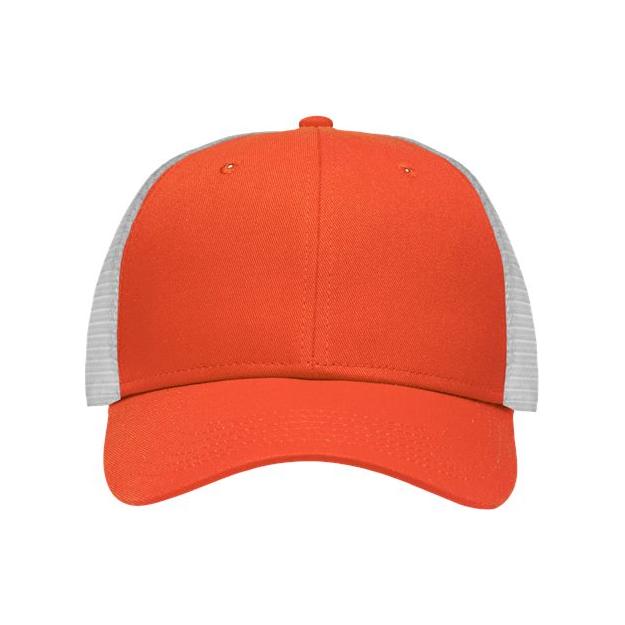 Sportsman Traditional Lo - Pro Mesh Back Trucker Fit Cap - Sportsman SP1450 Chino Orange/ White Adjustable Hats