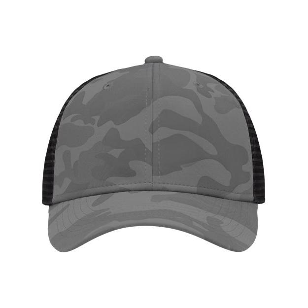 Sportsman Traditional Lo - Pro Mesh Back Trucker Fit Cap - Sportsman SP1450 Grey Camo/ Black Adjustable Hats