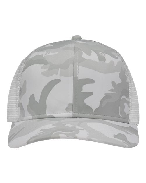 Sportsman Traditional Lo - Pro Mesh Back Trucker Fit Cap - Sportsman SP1450 White Camo/ White Adjustable Hats