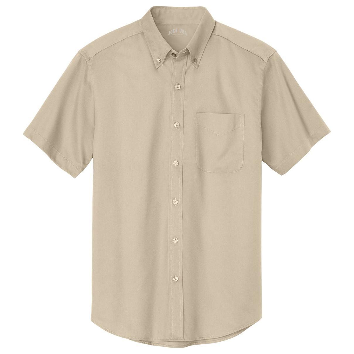Joe's Men's Short Sleeve Button-Up Shirt - Stone Woven Shirts Joe's USA Stone Small