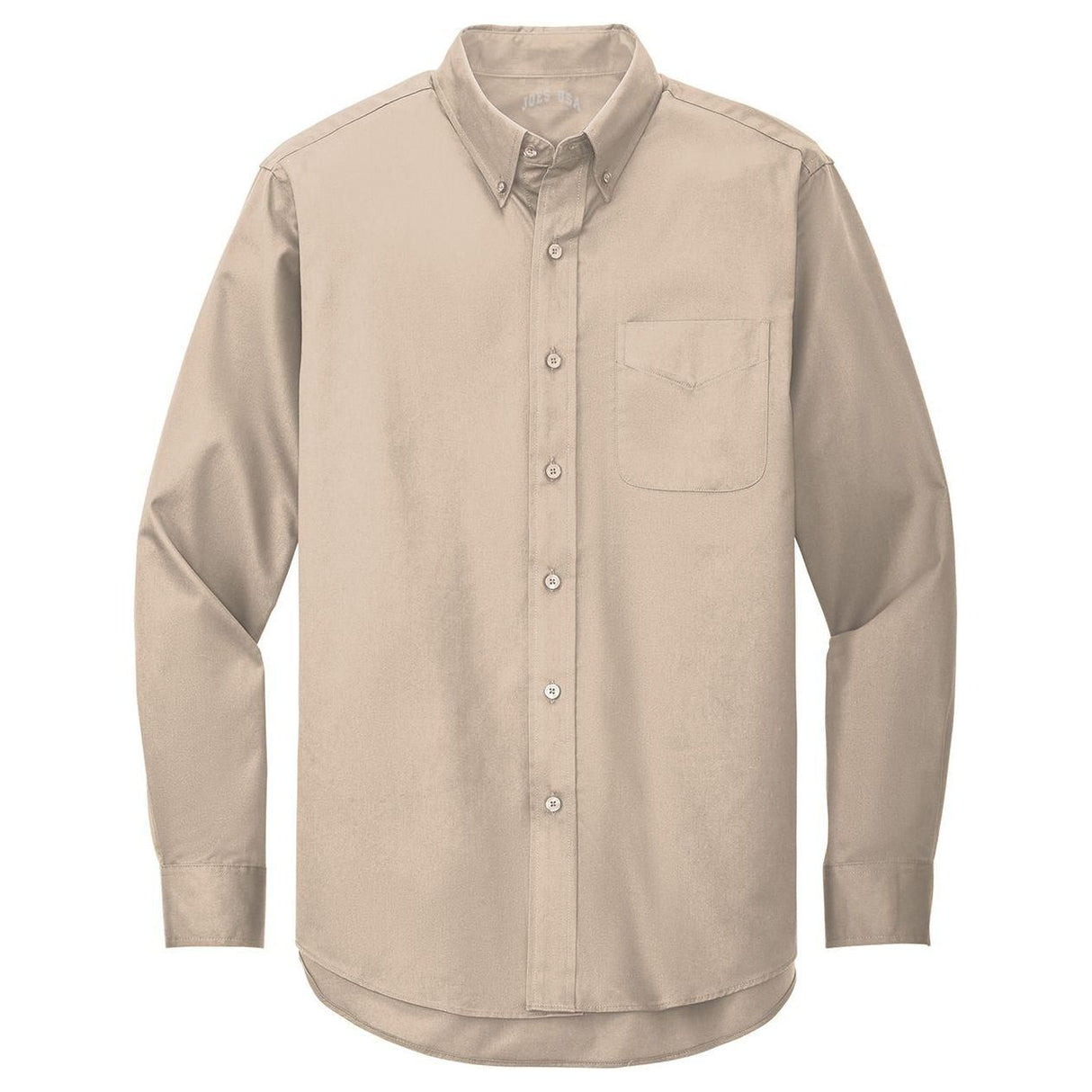 Men's Long Sleeve Wrinkle Resistant Easy Care Shirts in 26 Colors. Sizes XS-6XL - Stone Woven Shirts Joe's USA Stone Small