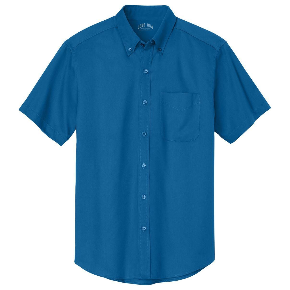 Joe's Men's Short Sleeve Button-Up Shirt - Strong Blue Woven Shirts Joe's USA Strong Blue Small