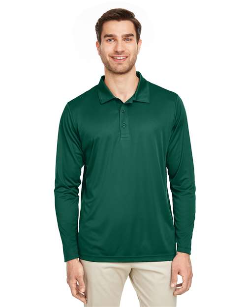 Team 365 Men's Zone Performance Long Sleeve Polo - Team 365 TT51L Sport Forest XS