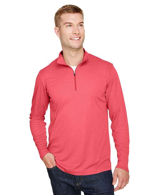 Team 365 Men's Zone Sonic Heather Performance Quarter - Zip Pullover - Team 365 TT31H Sport Red Heather XS
