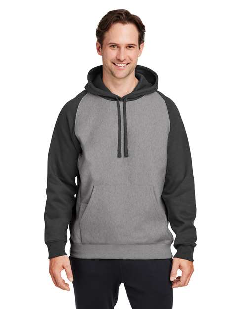 Team 365 Unisex Zone HydroSport™ Heavyweight Colorblock Hooded Sweatshirt - Team 365 TT96CB Dark Grey Heather/ Black L