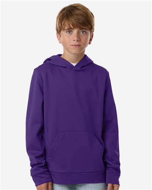 Team 365 Youth Squad Hooded Tech Fleece Pullover - Team 365 TT400Y Sport Purple XS