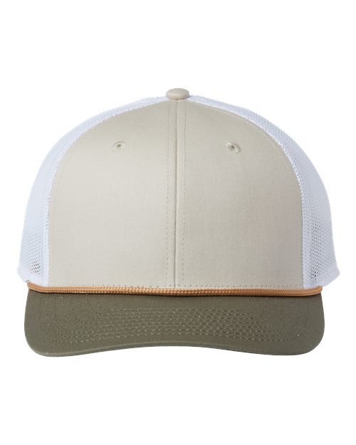 The Game Everyday Rope Trucker Cap - The Game GB452R Stone/ Light Olive/ White Adjustable