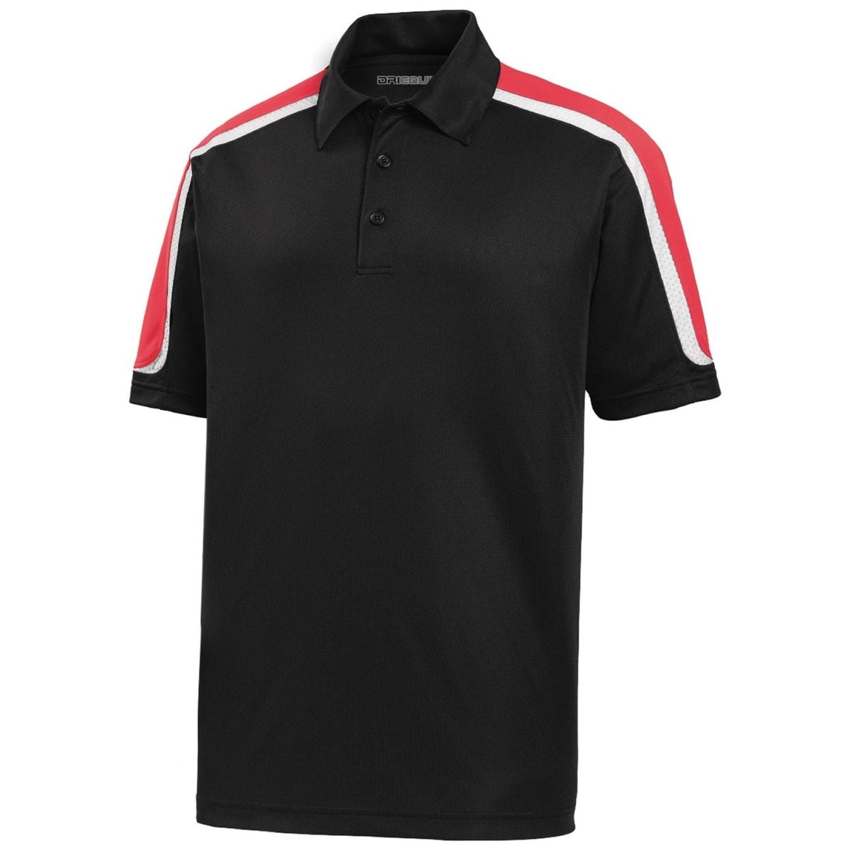 Tricolor Shoulder Micropique Sport - Wick Polo Black / True Red / White X - Small Polos/Knits