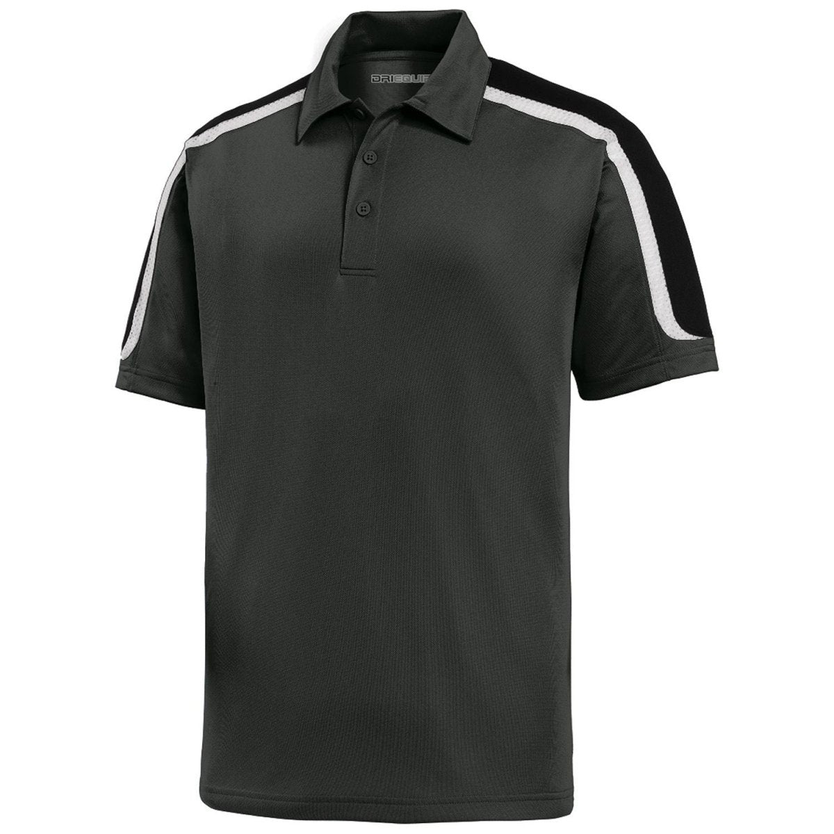 Tricolor Shoulder Micropique Sport - Wick Polo Iron Grey / Black / White X - Small Polos/Knits
