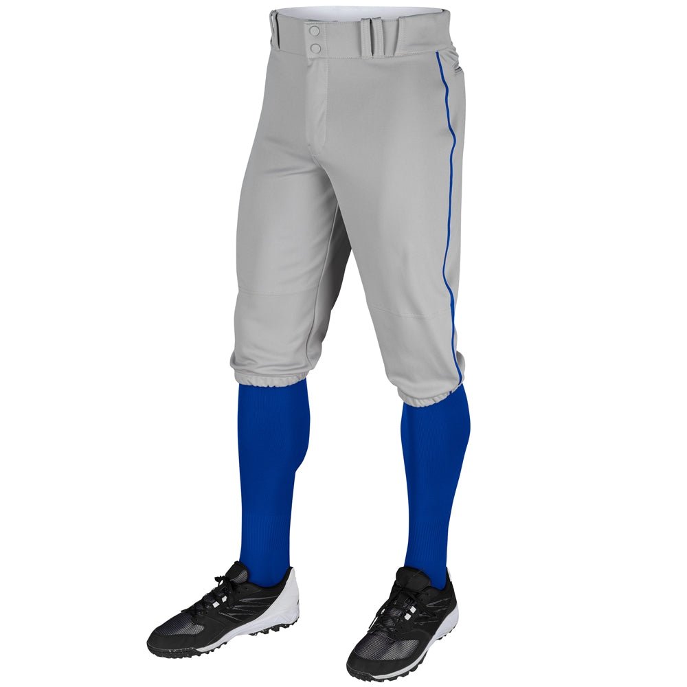 TRIPLE CROWN KNICKER WITH BRAID | Champro BP101 GREY ROYAL PIPE Youth X - Small Baseball Pants