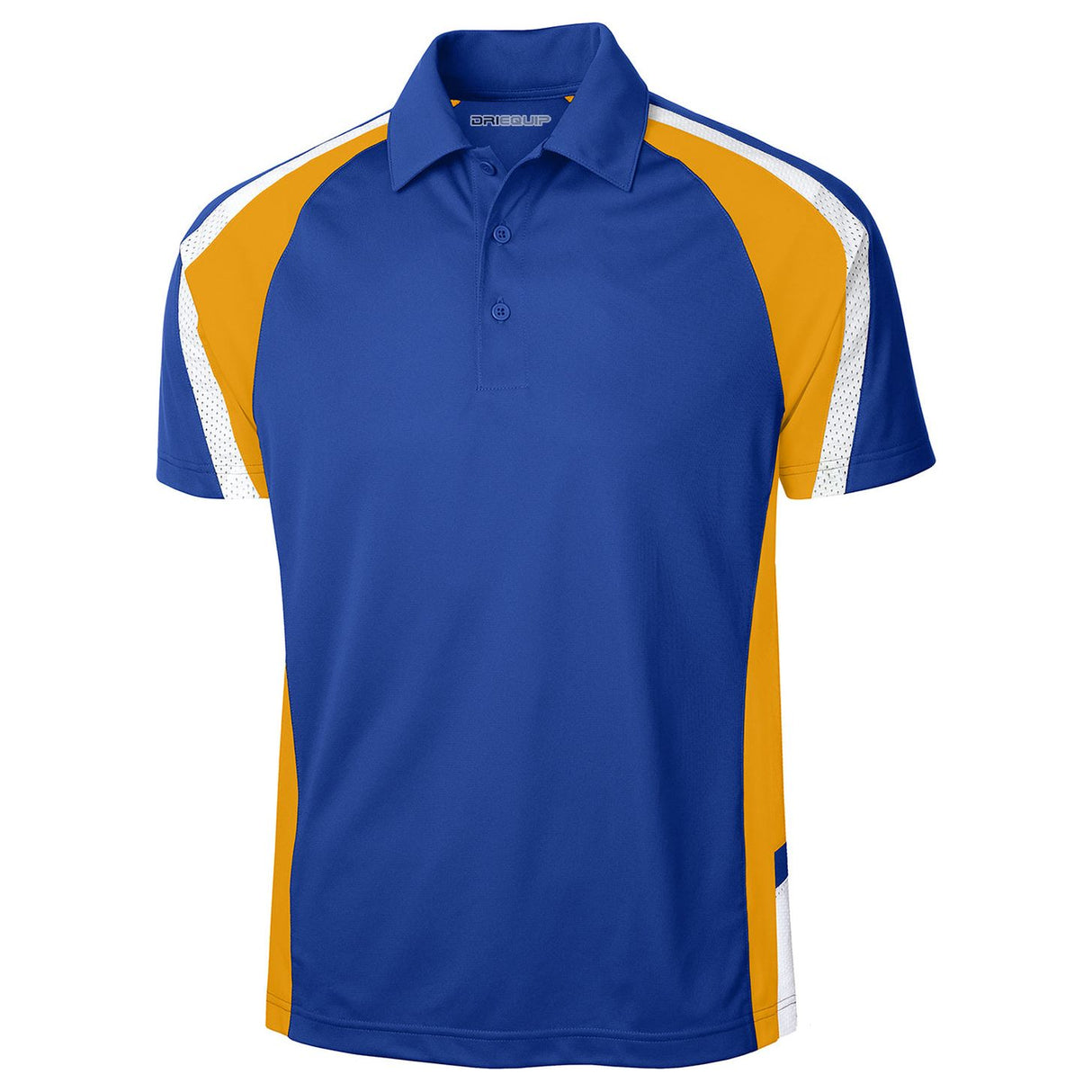 Tricolor Micropique Sport-Wick Polo Polos/Knits DRI-EQUIP True Royal/Gold/White X-Small