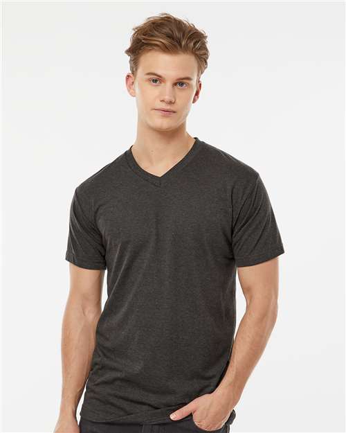 Tultex Men's Poly - Rich V - Neck T-Shirt - Tultex 207 Heather Graphite XS Short Sleeve T-Shirts