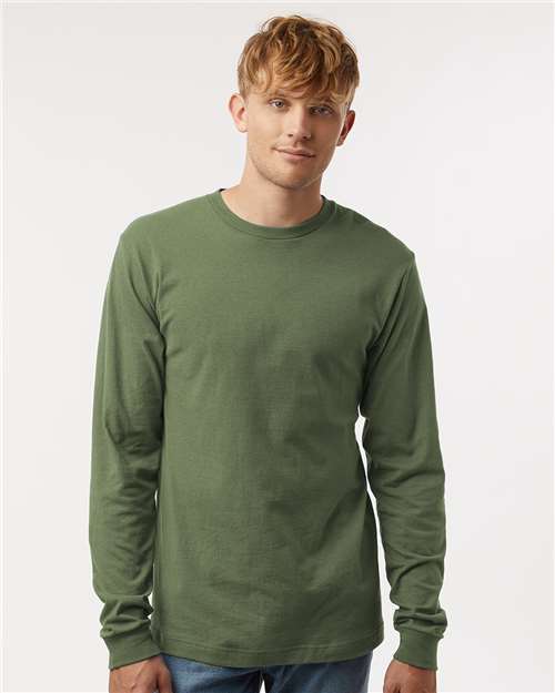 Tultex Unisex Fine Jersey Long Sleeve T-Shirt - Tultex 202LS Military Green XS Long Sleeve T-Shirts