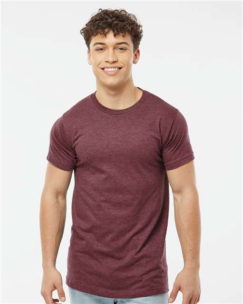 Tultex Unisex Fine Jersey T-Shirt - Heather Burgundy - Tultex 202 Heather Burgundy XS Short Sleeve T-Shirts