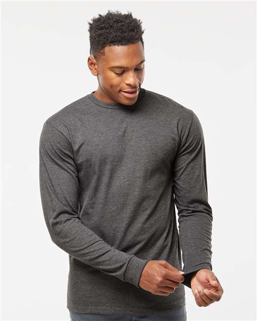 Tultex Unisex Heavyweight Jersey Long Sleeve T-Shirt - Tultex 291 Heather Charcoal S Long Sleeve T-Shirts