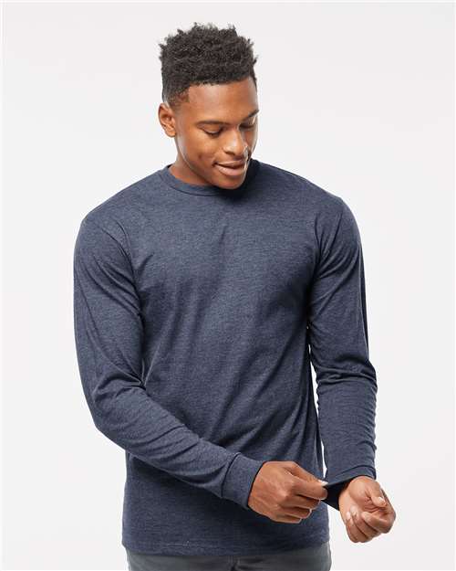 Tultex Unisex Heavyweight Jersey Long Sleeve T-Shirt - Tultex 291 Heather Denim S Long Sleeve T-Shirts