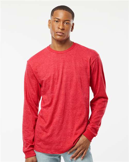 Tultex Unisex Heavyweight Jersey Long Sleeve T-Shirt - Tultex 291 Heather Red S Long Sleeve T-Shirts