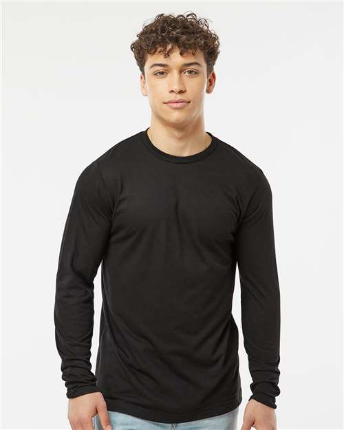 Tultex Unisex Poly - Rich Long Sleeve T-Shirt - Tultex 242 Black XS Long Sleeve T-Shirts