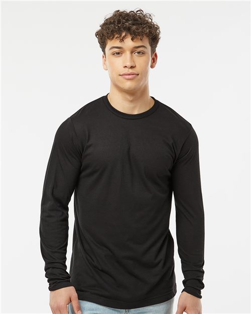 Tultex Unisex Poly - Rich Long Sleeve T-Shirt - Tultex 242 Black XS Long Sleeve T-Shirts