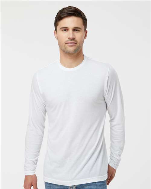 Tultex Unisex Poly - Rich Long Sleeve T-Shirt - Tultex 242 White XS Long Sleeve T-Shirts