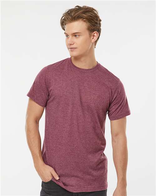Tultex Unisex Poly - Rich T-Shirt - Heather Burgundy - Tultex 241 Heather Burgundy XS Short Sleeve T-Shirts