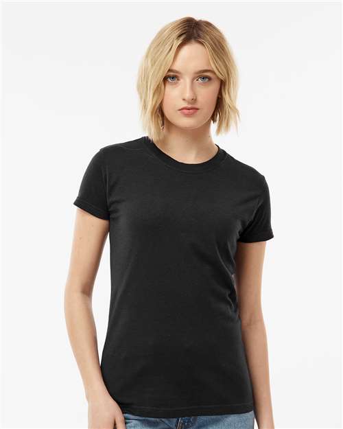 Tultex Women's Fine Jersey Slim Fit T-Shirt - Black - Tultex 213 Black XS Short Sleeve T-Shirts