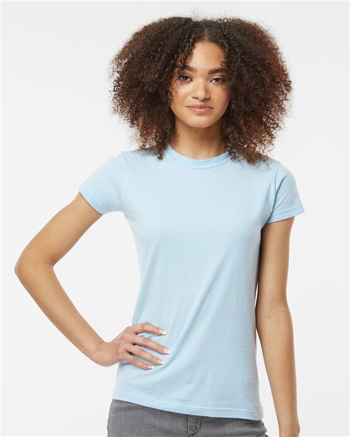 Tultex Women's Fine Jersey Slim Fit T-Shirt - Tultex 213 Aqua XS Short Sleeve T-Shirts