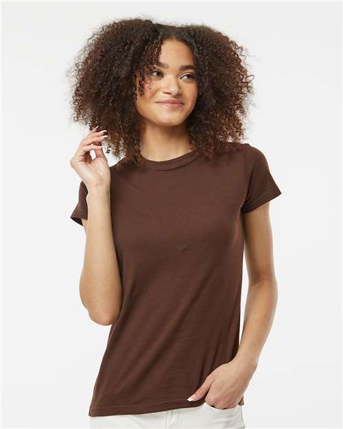 Tultex Women's Fine Jersey Slim Fit T-Shirt - Tultex 213 Brown XS Short Sleeve T-Shirts