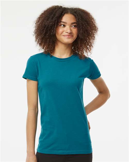 Tultex Women's Fine Jersey Slim Fit T-Shirt - Tultex 213 Teal XS Short Sleeve T-Shirts