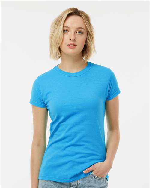Tultex Women's Fine Jersey Slim Fit T-Shirt - Tultex 213 Turquoise XS Short Sleeve T-Shirts