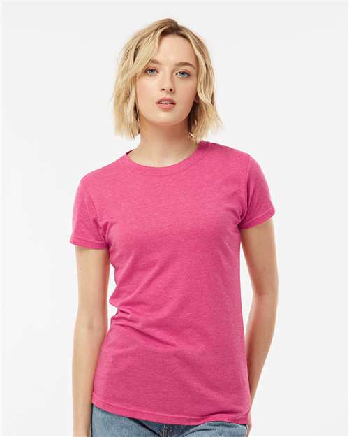 Tultex Women's Poly - Rich T-Shirt - Tultex 240 Heather Fuchsia XS Short Sleeve T-Shirts
