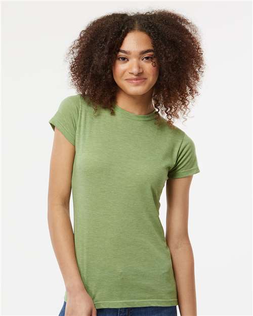 Tultex Women's Poly - Rich T-Shirt - Tultex 240 Heather Green XS Short Sleeve T-Shirts