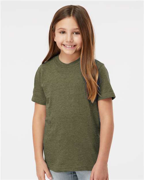 Tultex Youth Fine Jersey T-Shirt - Tultex 235 Heather Military Green XS Short Sleeve T-Shirts