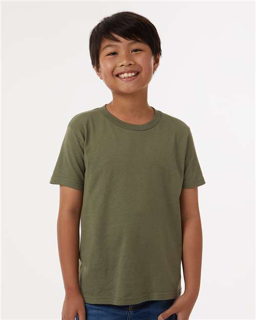 Tultex Youth Fine Jersey T-Shirt - Tultex 235 Military Green XS Short Sleeve T-Shirts