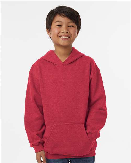Tultex Youth Hooded Sweatshirt - Tultex 320Y Heather Red XS Sweatshirts