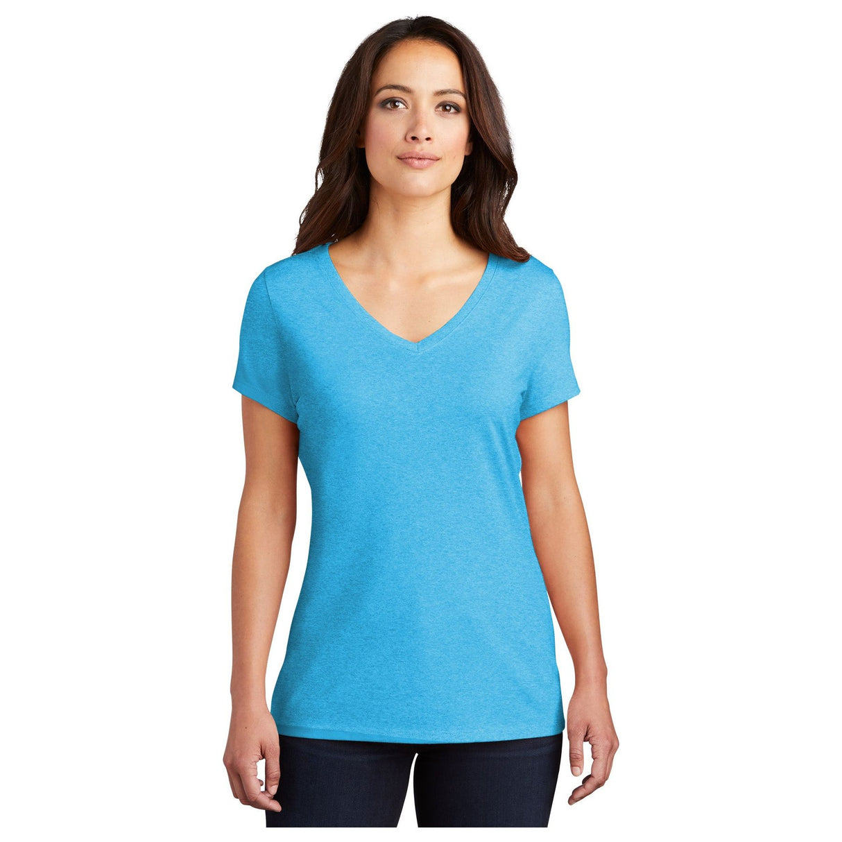 District® Women’s Perfect Tri® V-Neck Tee DM1350L - Turquoise Frost Women's District Turquoise Frost X-Small
