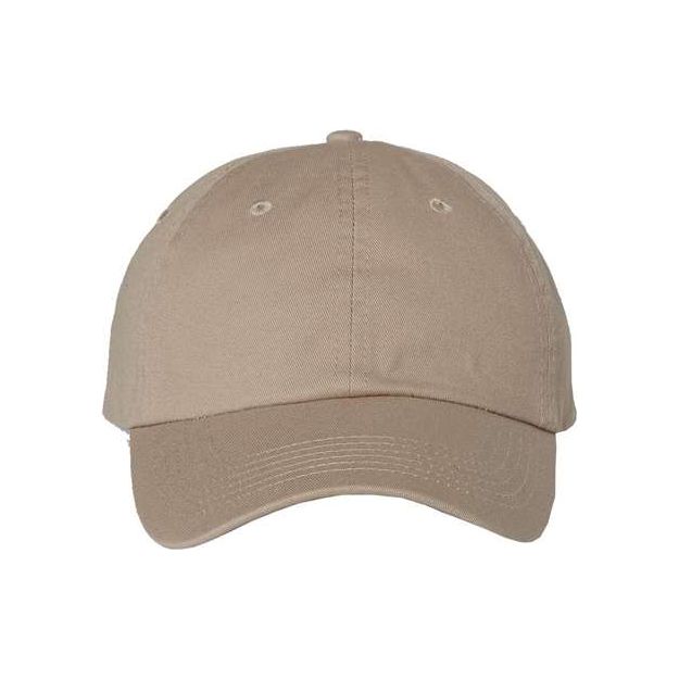 Valucap Bio - Washed Chino Twill Cap - Valucap VC350 Khaki Adjustable Hats
