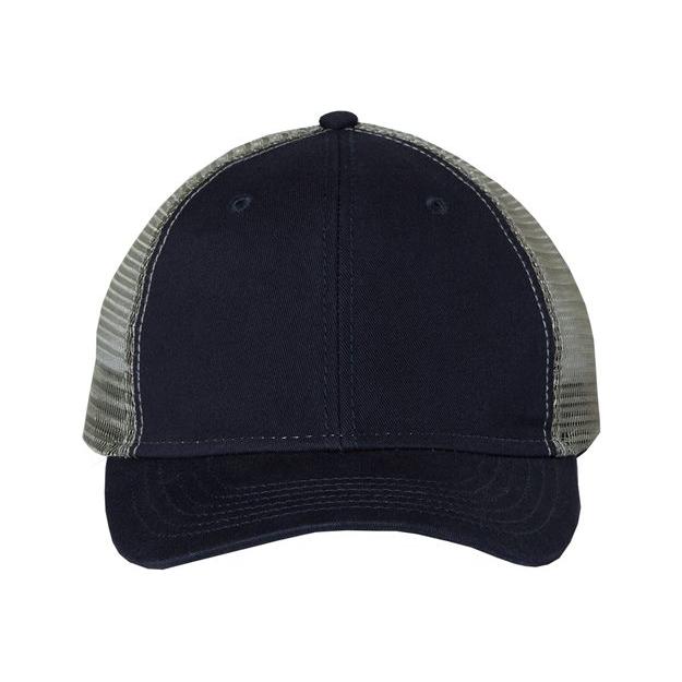 Valucap Bio - Washed Trucker Cap - Valucap AH80 Black/ Gold Adjustable Hats