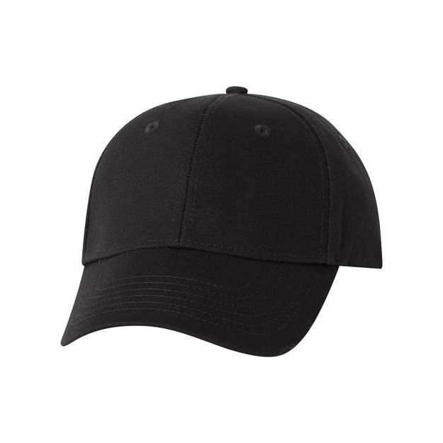 Valucap Chino Cap - Valucap VC600 Black Adjustable Hats