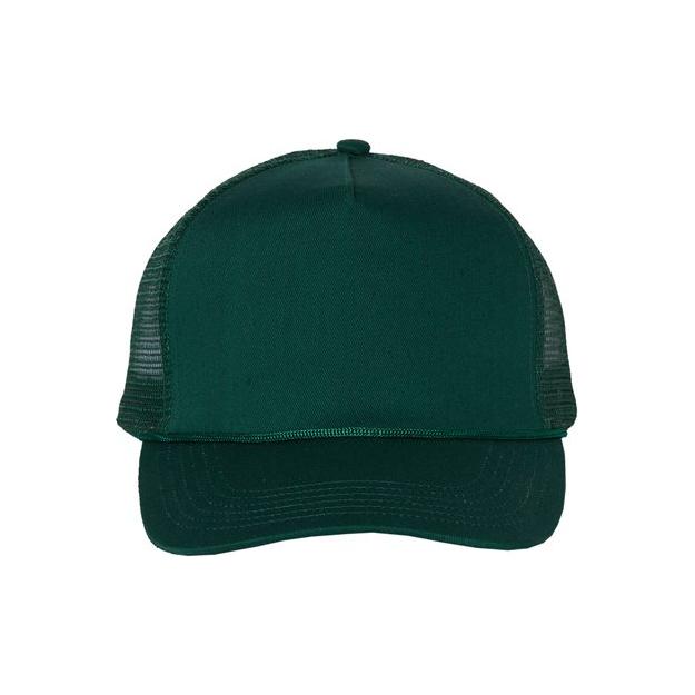 Valucap Five - Panel Trucker Cap - Valucap 8804H Black Adjustable Hats