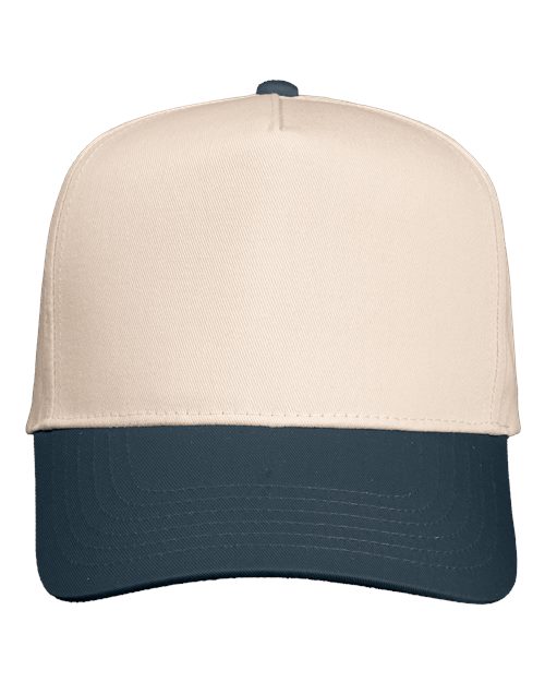 Valucap Five - Panel Twill Cap - Valucap 8869 Natural/ Charcoal Adjustable Hats
