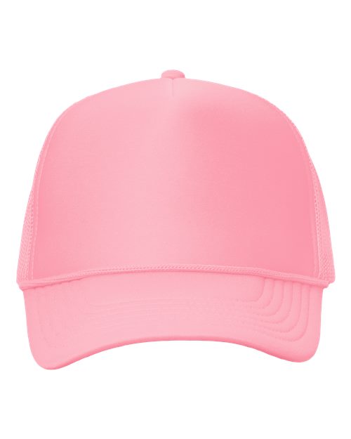Valucap Foam Mesh - Back Trucker Cap - Valucap VC700 Pink Adjustable Hats