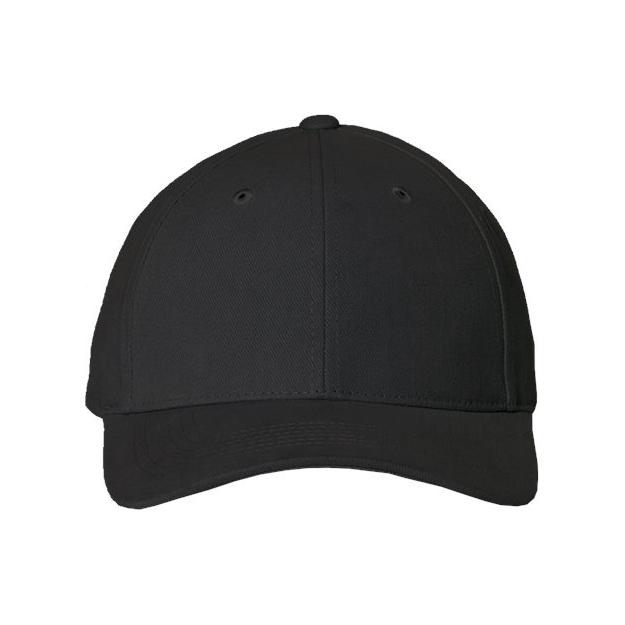Valucap Heavy Brushed Twill Structured Cap - Valucap 9910 Black Adjustable Hats