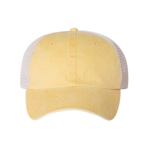 Valucap Pigment - Dyed Trucker Cap - Valucap SP510 Forest/ Stone Adjustable Hats