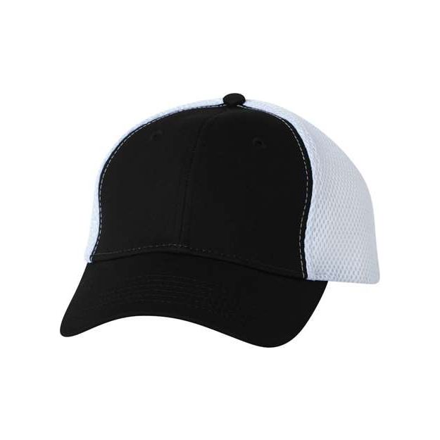Valucap Spacer Mesh - Back Cap - Valucap 3200 Black/ White Adjustable Hats