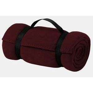 Value Fleece Blanket with Strap Maroon