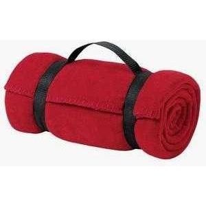 Value Fleece Blanket with Strap Red