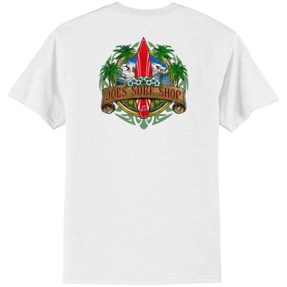 Joe's Surf Shop Longboard Design 50/50 Cotton Poly T-Shirts in Regular, Big and Tall Joe's USA Men's Shirts